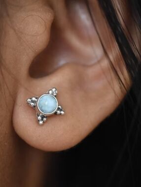 Larimar stud earrings .925 sterling silver